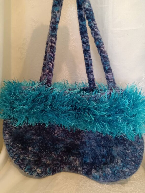 Handmade, purse,bag, vintage bag, handmade wool b… - image 2