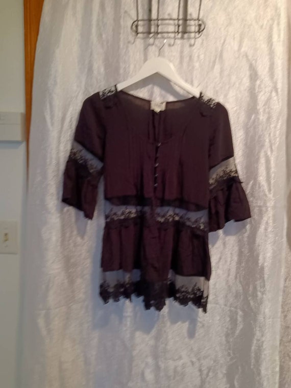 Top, vintage top, blouse, vintage blouse, black v… - image 4