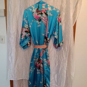 Lingerie, robe, peacock robe, women's accessories, junior accessories, vintage lingerie, kimono, peacock kimono, women's kimono, junior kimo image 5