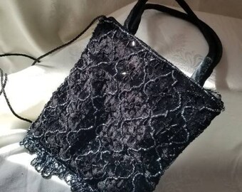 Bag,  Vintage Bag, Velvet Bag,  Beaded Bagn, Vintage,  Crossbody Bag,  Evening Bags,  Black Bag, Dressy Black Bag