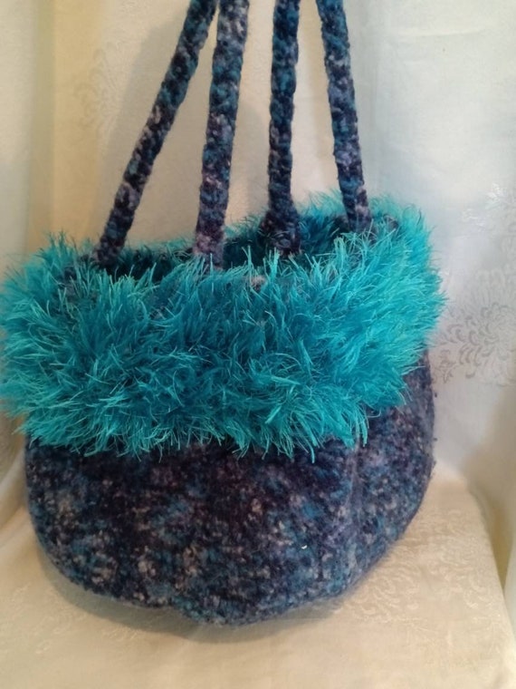 Handmade, purse,bag, vintage bag, handmade wool b… - image 4