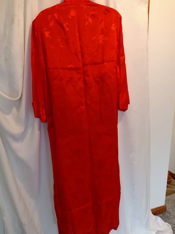 Robe, red robe, vintage robe, Asian robe, women's… - image 5