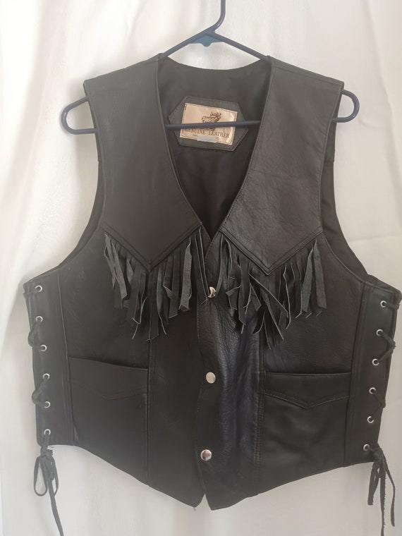 Vest, leather vest, designer vest, black leather … - image 2