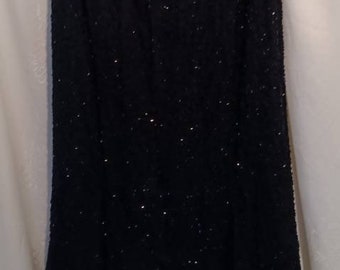 Skirt, holiday skirt, vintage beaded skirt, wedding skirt, silk skirt, evening wear, event skirt, formal skirt, vintage black skirt, designe