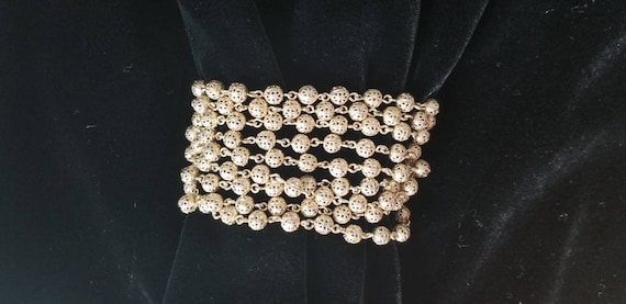 Bracelet,  Gold Bead Bracelet, Vintage Bracelet, … - image 1