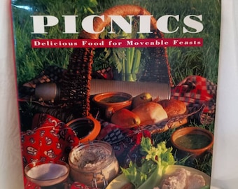 Delicious food for movable feasts, picnic, picnic cookbook, recipes, vintage cookbooks, food to go, cooking to go, dining outside, picnic ba