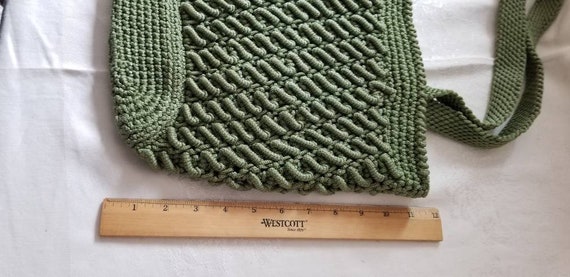 Handmade Handbag,  Vintage Bag,  Knit bag,  Green… - image 5