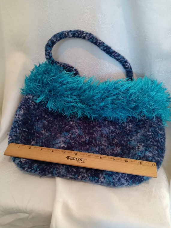 Handmade, purse,bag, vintage bag, handmade wool b… - image 3