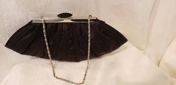 Bag, evening bag, vintage bag, purse, black eveni… - image 1