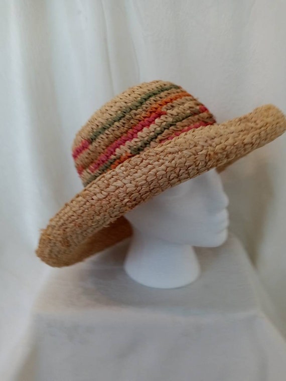 Straw Hat, Vintage, Cappelli Straworld, DesignerStraw… Gem