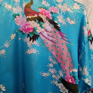 Lingerie, robe, peacock robe, women's accessories, junior accessories, vintage lingerie, kimono, peacock kimono, women's kimono, junior kimo image 1