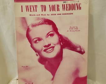 I went to your wedding, Patti Page, Sheet music, Collectables, Vintage Sheet Music, music, Collectable, music collection