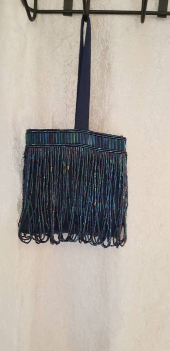 Bag, Purse, Wristlet, Beaded Bag, Small Bag,  Blue