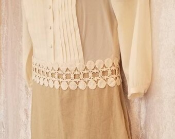 Vintage Dress,  Dress, Women's Dress,   Junior Dress, Beige Dress, Vintage Dress Collectable,