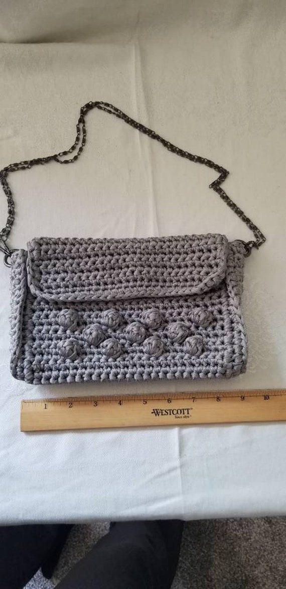 Bag, Unique Bag, Handmade Clutch,  Gray Bag,  Cro… - image 8