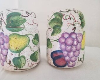 Salt and Pepper,  Italy Salt and Pepper,  Jumbo Salt and Pepper,  Grapes,  Ceramic Salt and Pepper