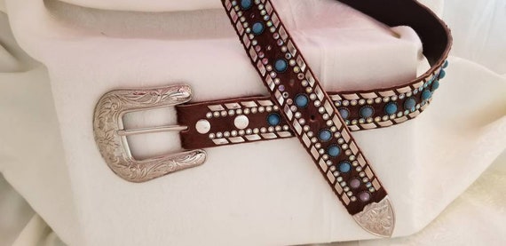 Designer belt with rhinestones deals