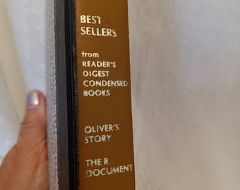 Libro, libros vintage, libro vintage clásico, libro condensado Readers Digest, Oliver's Story, el documento R, lectores vintage digest condensed b