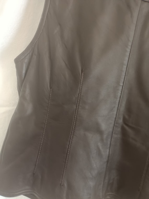 Vest, leather vest, designer vest, brown leather … - image 8