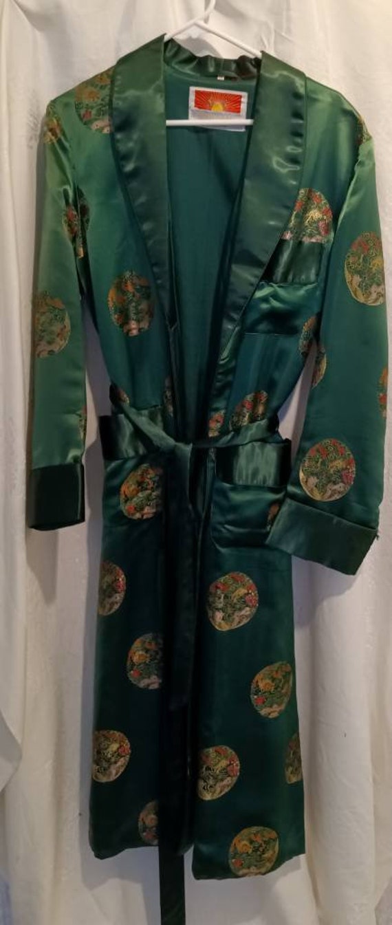 Robe, Asian satin robe, handmade robe, unisex sati