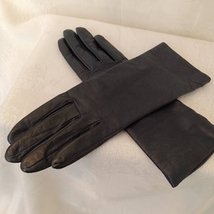 Gloves, vintage gloves, designer gloves, women's accessories, junior accessories, cashmere gloves, leather gloves, deep blue gloves, Grandoe image 1