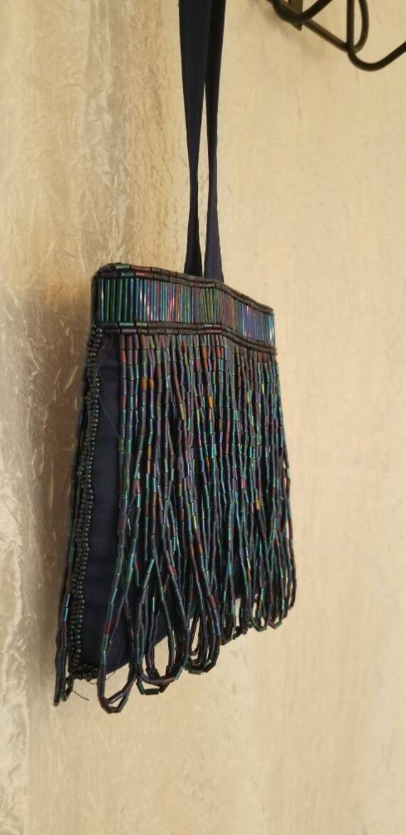 Bag, Purse, Wristlet, Beaded Bag, Small Bag,  Blu… - image 7