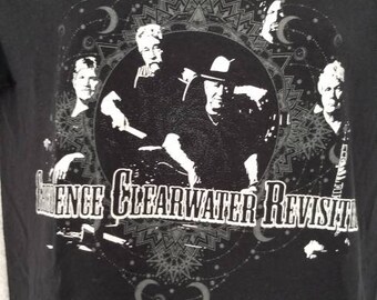 Camisetas, camisetas de banda, Credence Clearwater Revival, size small, camiseta negra, final revival tour, camisetas vintage, conciertos