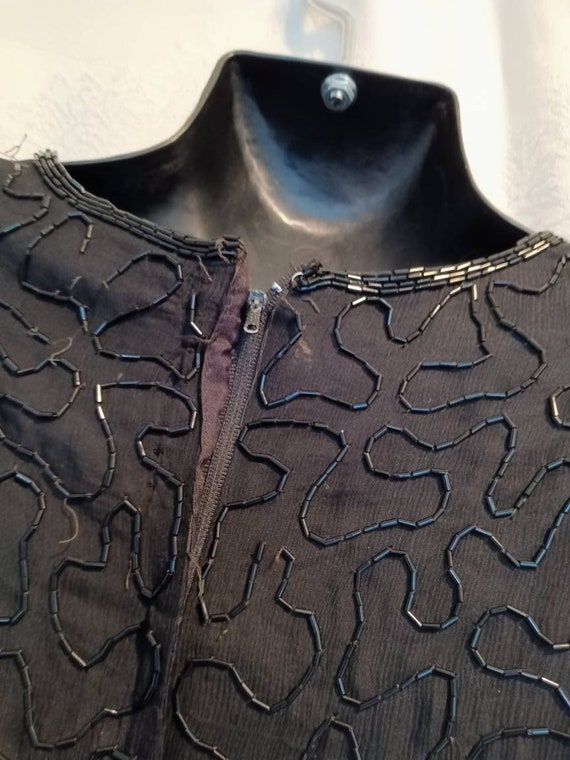 Evening blouse, beaded silk top, vintage evening … - image 5