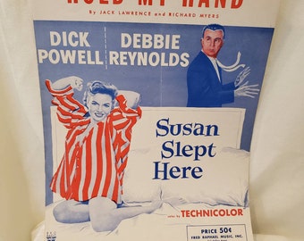 Hold my hand,  Debbie Reynolds,  Dick Powell, Vintage Sheet Music, music, Sheet music, Collectables, music collection