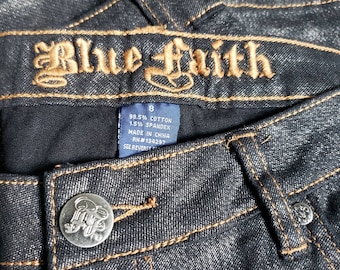 Jeans, Vintage jeans, Designer Jeans, Men's Jeans, Women's Jeans, black jeans, ladies jeans, blue faith, size 8, girls jeans,