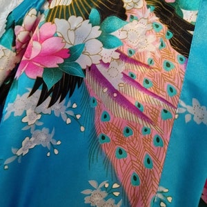 Lingerie, robe, peacock robe, women's accessories, junior accessories, vintage lingerie, kimono, peacock kimono, women's kimono, junior kimo image 3