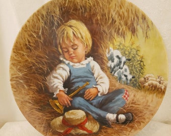 Little Boy Blue, Plato vintage, John Mc Clelland, Mother goose, Colección de platos para niños, Vintage, edición limitada, Coleccionables