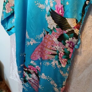 Lingerie, robe, peacock robe, women's accessories, junior accessories, vintage lingerie, kimono, peacock kimono, women's kimono, junior kimo image 6