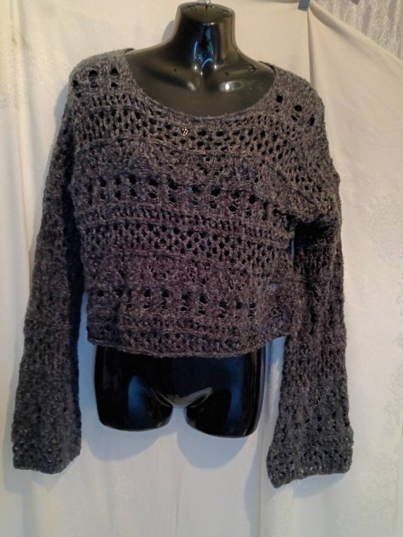Sweater, designer sweater, Hollister sweater, grey sweater, women's sweater, junior sweater, grey Hollister sweater, size small sweater, acc