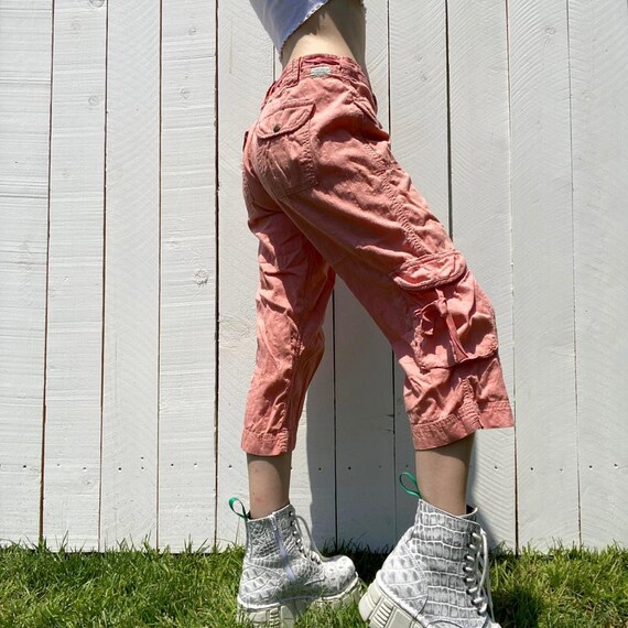 Vintage Lucky Brand Coral Cropped Cargo Pants - image 3