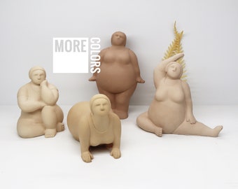 Abstract Fat Lady Yoga Statue Woman Statue - Raysin