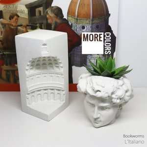 Inspired Bookend – Classical Sculpture Book Holder – Artistic Home Decor - Dried Flower Decorative Pot