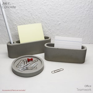 Office Organizer Set - Office Decor - Desk Storage - Pen Holder - Card Holder Set