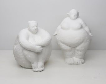 Nordic Fat Lady Sculpture Set . Figure SET - Raysin - Home Deco - Etsy