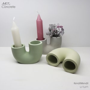 Candlestick - U-shape with grooves - Candle Holder