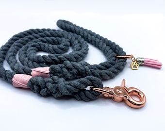 Design Your Own Super Soft Jersey Grey Cotton Rope Leash
