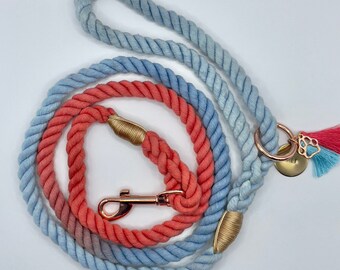 Design Your Own Ombré Soft 100% Cotton Rope Dog Leash