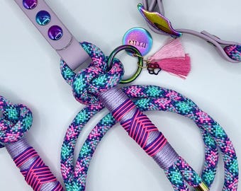 Design Your Own Premium Luxy Paracord Rope Dog Leash With BioThane Handle Option