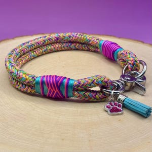Design Your Own Luxy Paracord Rope Dog Matching Collar BioThane Adjustable Buckle Strap Medium and Large/X-Large  Dogs