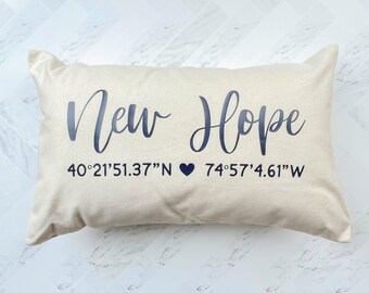 Custom Coordinates Accent Pillow