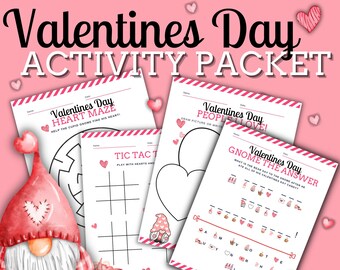 Valentine's Day Activity Sheets Packet - Gnome Themed