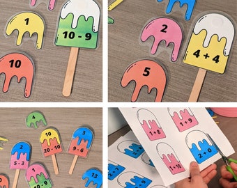 Addition Subtraction Math Activity Printable - Kindergarten 1st Grade Homeschool