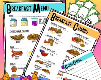 2nd or 3rd Grade Money Activity, Math Lesson, Counting Money, Play Menu, Dramatic Play, Learning Through Play, Includes Math Word Problems