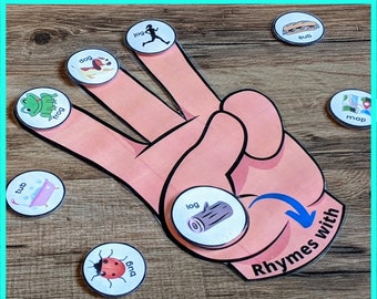 Rhyming Words, Objects, and Pictures - Rhyming Pairs Activity For Preschool Kindergarten First Grade