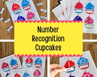 Number Matching, Counting Numbers For Busy Binder, Number Skills For Preschool and Kindergarten, Math Centers Activity, Prek